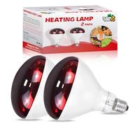 LUCKY HERP 250W Infrared Heat Lamp for Chicken, Red Heat Lamp Bulb R125 2 Pack, E27 Reptile Heat Light for Chick Brooder, Puppies, Poultry, Pigs, Dogs