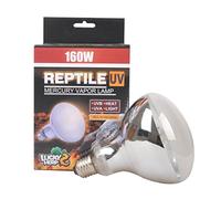 LUCKY HERP R115 160W Mercury Vapor Bulb, 220-240V E27 Coated Reptile Heat Lamp with UVA UVB, Soft Diffused All-in-One Solar Light