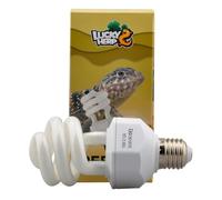 LUCKY HERP Reptile Lighting UVB 10.0 & UVA Bulb, Spiral CFL Lamp, E27 Screw Base, 220-240V - 15W