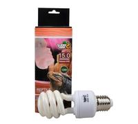 LUCKY HERP UVA UVB 15.0 Reptile Bulb, 13W Ultra UV CFL Lamp, E27 | Ultra 15.0 UVB output, high mesh screen penetration, fits E27 screw sockets, for small deep terrariums
