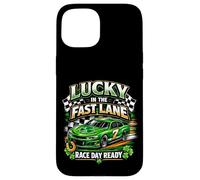 Lucky in the Fast Lane Race Day Ready Car Case for iPhone 15