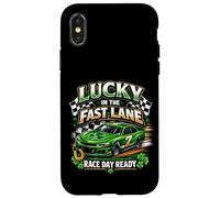 Lucky in the Fast Lane Race Day Ready Car Case for iPhone X/XS