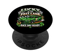 Lucky in the Fast Lane Race Day Ready Car PopSockets Adhesive PopGrip