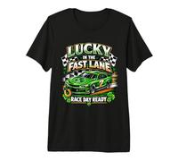 Lucky in The Fast Lane Race Day Ready Car Premium T-Shirt