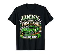 Lucky in The Fast Lane Race Day Ready Car T-Shirt