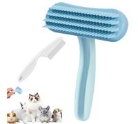 Lucky Interests Premium Soft Silicone Small Animal Brush, Solid Handle Grip | Gentle De-Shedding & Massage Tool for Rabbits Chinchillas Guinea Pigs Kittens Puppies, Removes Loose Fur, Blue
