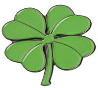 Lucky Irish Four Leaf Clover Enamel Pin Badge - Green Shamrock Metal Lapel Brooch (2.5cm x 3cm) - St Patrick’s Day Gift or Good Luck Charm for Jacket, Hat, or Bag
