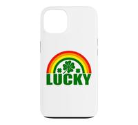 Lucky Irish Four Leaf Clover Ireland St Patricks Day Rainbow Case for iPhone 13