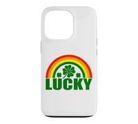 Lucky Irish Four Leaf Clover Ireland St Patricks Day Rainbow Case for iPhone 13 Pro