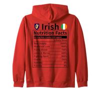 Lucky Irish Legend Nutrition Facts Humor Zip Hoodie