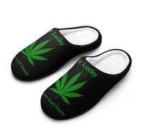 Lucky Irish Weed Men's House Slippers Memory Foam Washable Cotton Slip on Home Shoes
