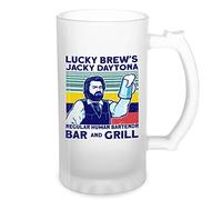Lucky Jackie Daytona Human Bartender Vintage Transparent Beer Mug Stein 500ml