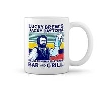 Lucky Jackie Daytona Human Bartender Vintage White Coffee Mug