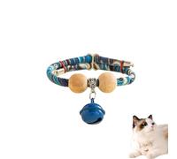 Lucky Kimono Cedar-Bead Pet Collar, Celerypets Cat Collars Personalized Dog Suit Collar with Fortune Pendant, Adjustable & Comfortable with Bells, for All Pets (R,XS (suitable for 3-6 kg))