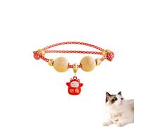 Lucky Kimono Cedar-Bead Pet Collar, Celerypets Cat Collars Personalized Dog Suit Collar with Fortune Pendant, Adjustable & Comfortable with Bells, for All Pets (F,M (suitable for 9-13 kg))