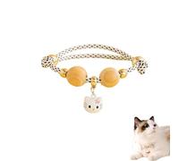 Lucky Kimono Cedar-Bead Pet Collar, Celerypets Cat Collars Personalized Dog Suit Collar with Fortune Pendant, Adjustable & Comfortable with Bells, for All Pets (E,XXS (suitable for 1-3 kg))
