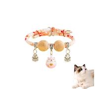 Lucky Kimono Cedar-Bead Pet Collar, Celerypets Cat Collars Personalized Dog Suit Collar with Fortune Pendant, Adjustable & Comfortable with Bells, for All Pets (K,L (suitable for 13-23 kg))