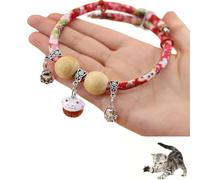 Lucky Kimono Cedar-Bead Pet Collar, Personalized Celery Pets Dog Cat Suit Collar with Fortune Pendant, for All Types of Pets (Red,XL(46-80 jin))