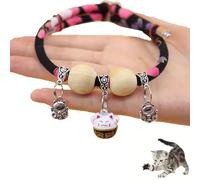 Lucky Kimono Cedar-Bead Pet Collar, Personalized Celery Pets Dog Cat Suit Collar with Fortune Pendant, for All Types of Pets (Black,XS(6-15 jin))