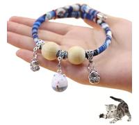 Lucky Kimono Cedar-Bead Pet Collar, Personalized Celery Pets Dog Cat Suit Collar with Fortune Pendant, for All Types of Pets (Blue,XXS(1-5 jin))