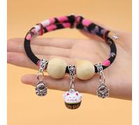 Lucky Kimono Cedar Bead Pet Collar, Personalized Pets Dog Cat Suit Collar With Fortune Pendant, Cat Bells, With Fortune Pendant, Comfortable Adjustable, Suitable For All Types Of Pets(J,M)