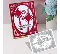 Lucky Knot Metal Die Cuts,Christmas New Years Chinese Knot Frame Bow Cutting Dies Cut Stencils DIY Scrapbooking Decorative Embossing Paper Scrapbooking Card Making
