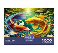 Lucky Koi 1000 Pieces Jigsaw Puzzles for Adults Educational Games Beautiful Home Decoration Art Colorful DIY Craft 70x50cm/1000pcs