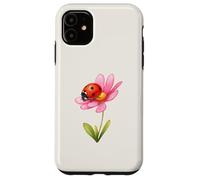 Lucky Ladybug Pink Flower Garden Spring Aesthetic Case for iPhone 11
