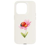 Lucky Ladybug Pink Flower Garden Spring Aesthetic Case for iPhone 15 Pro