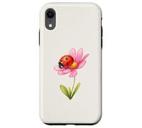 Lucky Ladybug Pink Flower Garden Spring Aesthetic Case for iPhone XR