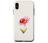 Lucky Ladybug Pink Flower Garden Spring Aesthetic Case for iPhone XS Max