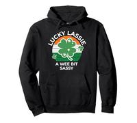 Lucky Lassie A Wee Bit Sassy - Fun St. Patrick’s Day Design Pullover Hoodie