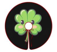 Lucky Leaf Funny Christmas Tree Skirt Red 36 Inches Xmas Tree Mat Funny Decor for Family Christmas Holiday