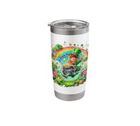 Lucky Leprechaun Golden Rainbow St Patricks Day Stainless Steel Insulated Tumbler