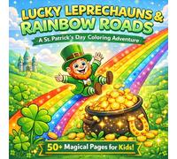 Lucky Leprechauns & Rainbow Roads: A St. Patrick’s Day Coloring Adventure: 50 Fun & Magical Pages of Pots of Gold, Shamrocks, Irish Folklore, and Jolly Friends for Kids Ages 4-12