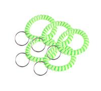 Lucky Line 2” Diameter Spiral Wrist Coil with Steel Key Ring, Flexible Wrist Band Key Chain Bracelet, Stretches to 12”, Glow-in-the-Dark, 5 Pack (4101605)