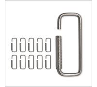 Lucky Line 2” Rectangular Key Ring with Spring Sleeve Closure, Silver, 10 Pack (7040010)