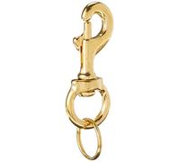 Lucky Line 3-1/4" Heavy-Duty Solid Brass Bolt Snap with 1" Brass Split Key Ring (44801)
