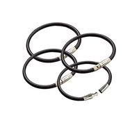 Lucky Line 4-1/2" Locking Cable Key Ring, Crimp to Permanently Close, Nylon Coated Steel Wire, Corrosion-Resistant, 25 Pack, Black (80820)