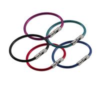Lucky Line 5" Flex-O-Loc Cable Key Ring, Galvanized Steel, Corrosion-Resistant, Assorted Colors, 5 Pack (7110005)