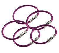 Lucky Line 5" Flex-O-Loc Cable Key Ring, Galvanized Steel, Corrosion-Resistant, Magenta, 5 Pack (7116805)