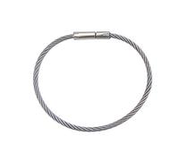 Lucky Line 5" Flex-O-Loc Cable Key Ring, Stainless Steel, Corrosion-Resistant, 1 Per Pack (73101), Gray
