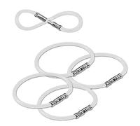 Lucky Line 5” Twisty Lock Key Ring, Flexible Nylon Coated Steel Wire Loop, Corrosion-Resistant and Durable, Clear, 5 Pack (8111005)