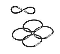 Lucky Line 5” Twisty Lock Key Ring, Flexible Nylon Coated Steel Wire Loop, Corrosion-Resistant and Durable, Black, 5 Pack (8112005)
