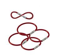 Lucky Line 5” Twisty Lock Key Ring, Flexible Nylon Coated Steel Wire Loop, Corrosion-Resistant and Durable, 5 Pack, Red (8117005)