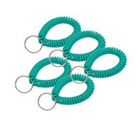 Lucky Line 5 x Spiral Wrist Spool with Steel Key Fob Flexible Stretch to 12" Teal (4103805)