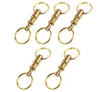 Lucky Line Brass Quick Release Key Ring Chain, 5 Pack (70505)