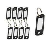 Lucky Line Flexible Colored Plastic Key Tag with 3/4" Split Ring in Black, 50 Tags (16920)