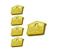 Lucky Line House Shaped Key Caps for KW1 & SC1 Key Ways, Yellow, 5/PK (162805)