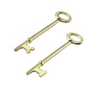 Lucky Line Skeleton Key 1 Flat Tip & 1 Notch Tip - 2 Pack Brass Plated Zinc (87202)